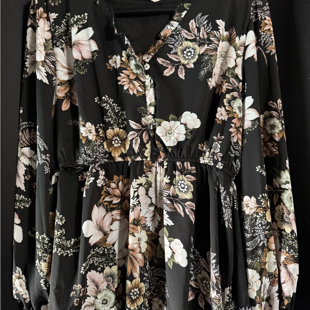 Women’s Black Floral Blouse